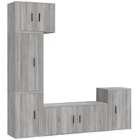 VidaXL 5-tlg. TV-Schrank-Set Grau Sonoma Holzwerkstoff - Grau