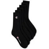 Champion Unisex Socken 6 Paar - Crew Füßlinge, schwarz 43-46