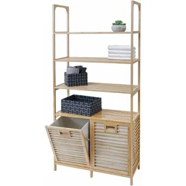 Mendler Bambus HWC-N83 Badschrank 168 x 81 x 33 cm Braun