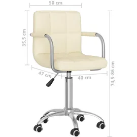 vidaXL Bürostuhl Drehbar Stoff Creme