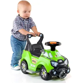 MOLTO 3-in-1 Rutscherauto Baby grün mit Schiebestange, Lauflernhilfe mit Sound