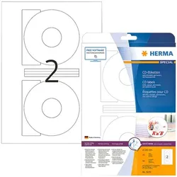 Herma 50er-Pack permanent haftende CD-Etiketten (große Öffnung) weiß