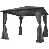 vidaXL Pavillon mit Vorhängen 3 x 3 m inkl. Seitenteile anthrazit