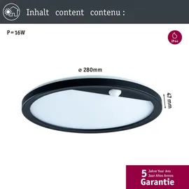 Paulmann LED Außenpanel Lamina Backlight Bewegungsmelder insektenfreundlich - Schwarz
