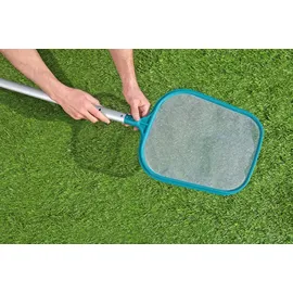 BESTWAY Bestway® Poolpflege Basis-Set AquaCleanTM mit pumpenbetriebenem Poolsauger & Kescher für Poolgrößen bis 610 cm