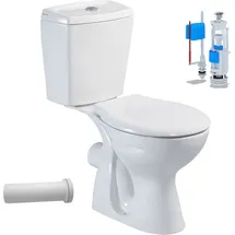 Belvit - Stand-wc + Keramik-spülkasten + Deckel Waagerecht Wand-anschluss