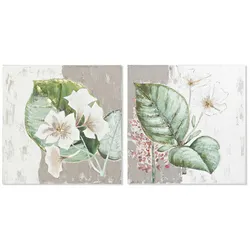 Bild DKD Home Decor Tropical Pflanzenblatt (80 x 3,5 x 80 cm) (2 Stück)