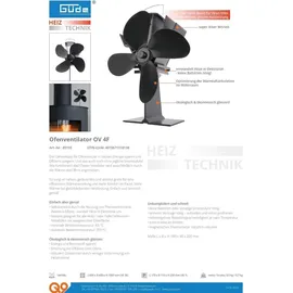 Güde Ofenventilator OV 4F schwarz