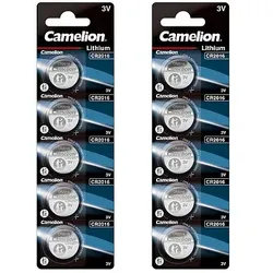 Camelion CR2016 Lithium Knopfzelle 3V - 10 Batterien - 2 x 5er Streifen