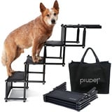 PiuPet PiuPet® Hundetreppe I Bis 80 kg belastbar I Hunderampe Auto klappbar I Für alle Fahrzeuge nutzbar I Hundetreppe Auto I Einstiegshilfe Hund Auto I Rampe Hund I Treppen & Stufen Für Hunde