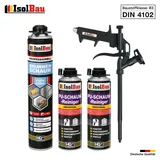 Brunnenschaum 1 x 750ml Bauschaum 2 x Reiniger Montageschaum Schaum Pistole