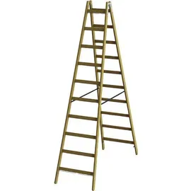 PROTEC.class PHSPSL10 Holz-Sprossen-Stehleiter, 2x10