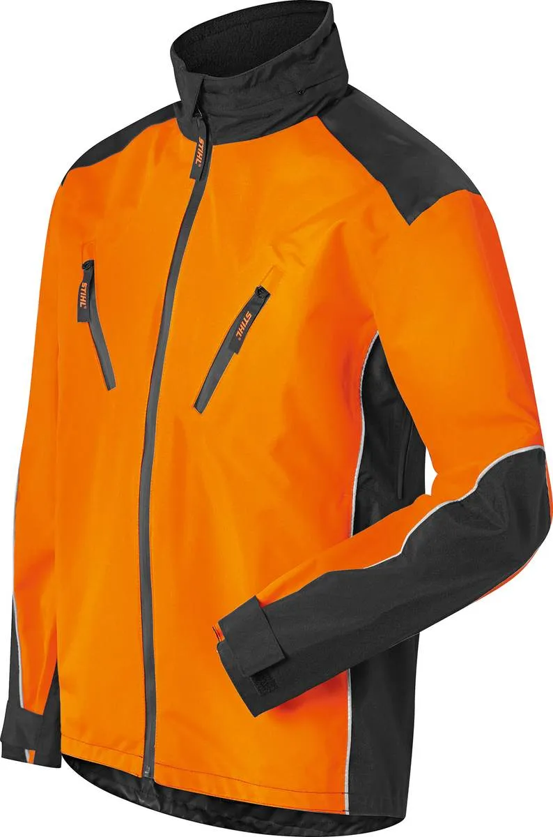 STIHL Wetterschutzjacke RAINTEC, S, M, XXL, Warnorange|Schwarz, wasserdicht mit verchweißten Nähten