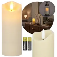 Sarcia.eu LED-Kerze Beigefarbene LED-Kerze mit Flammeneffekt für Grablichter, 15 cm beige