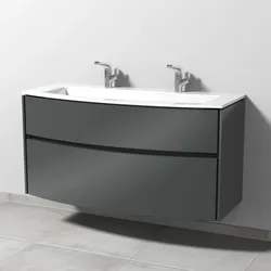 Sanipa Waschtischunterschrank „Twiga“ 1215 × 605 × 459 mm in Anthrazit (glanz), ohne Beleuchtung