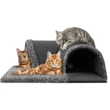 PillowPrim Katzentunnel Katzenhaus Katzenhütte Katzenbett Kuschelige Liegeplatz für Kätze Matte Haustierhütte Hundehaus Höhle Hundehütte Hundehöhle, Schwarz