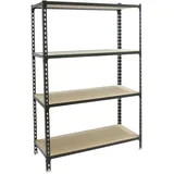 simonclick SimonRack Schwerlastregal 1500x1100x400 mm, 4 Ebenen, Holzböden, 200 kg Tragkraft pro Ebene, Anthrazit - Maderclick Superplus 4/400 1500 Metallregal