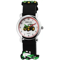 Excellanc Kinder Uhr Armbanduhr Lernuhr Quarzuhr Silikon Trecker Traktor Grün