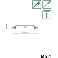 FN Neuhofer Neuhofer Übergangsprofil Dow-Fix 06 90 x 3,7 x 0,6 cm eiche hellgrau