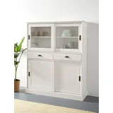 Home Affaire Highboard Schröder, Vitrine aus massivem Kiefernholz, Breite 114 cm