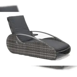 DELUKE Lounger EVA Stahl Schilfgrau Kunststoff Gartenmöbel Set Garten Loungegruppe