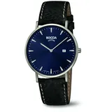 Boccia Titanium Boccia Herren Uhr 3648-02 Titan Leder Schwarz