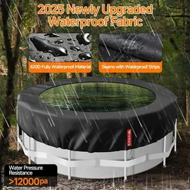 verdemar Runde Poolabdeckung 366 x 366 cm Schwarz