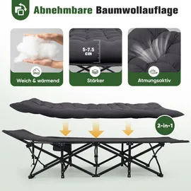 Sekey Campingliege Klappbett Schwarz