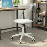 Drehstuhl Transparent Aus Metall Und Kunststoff, Weiß, Höhenverstellbar, Mit Rollen, 360°,54×54×0cm