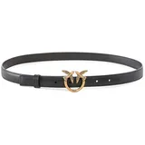 PINKO Damen Love Berry H2 Belt Kalbsleder Set Gürtel, Z99q_schwarz-Antique Gold, L - L