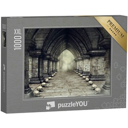 puzzleYOU Puzzle Puzzle 1000 Teile XXL „Dunkler Korridor in einem Gothic-Schloss“, 1000 Puzzleteile, puzzleYOU-Kollektionen Gothik
