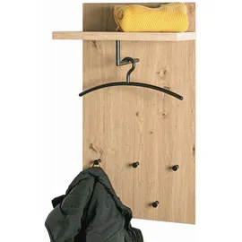 Haku-Möbel Wandgarderobe Parma 48 x 90 cm Eiche Schwarz