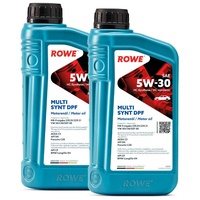 ROWE - 2x 1 Liter ROWE HIGHTEC MULTI SYNT DPF SAE 5W-30 Motorenöl - PKW Motoröl für Modelle mit Abgasnachbehandlung und Turboaufladung