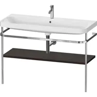 Duravit Happy D.2 Plus Möbelwaschtisch c-shaped mit Metallkonsole bodenstehend,