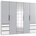Level 250 x 216 x 58 cm weiß/Light grey mit Spiegeltüren und Schubladen