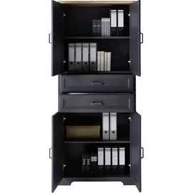 Innostyle Aktenschrank Varese , schwarz , Maße (cm): B: 86 H: 204 T: 38.0