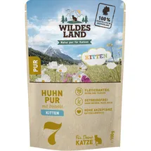 Wildes Land Katze x 100g Kitten Huhn PUR mit Distelöl