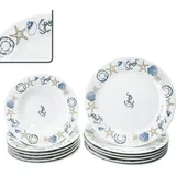 Mambocat Neptun 12tlg Tafelservice Porzellan 6 Pers Speiseteller Suppenteller maritim