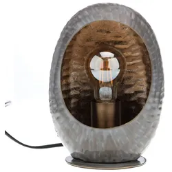 Kleine Kokonlampe Taupe - Braun Rund Metall Amadeus 11x16 cm