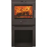 Kaminofen Hede 1, 5 kW, 537x496x286 mm (HBT), große Glasscheibe, für Holz & Öko-Briketts - Schwarz