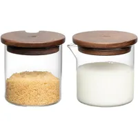 LEONARDO Milch- und Zucker-Set Novo Legno 4tlg. Glas Braun