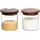LEONARDO Milch- und Zucker-Set Novo Legno 4tlg. Glas Braun