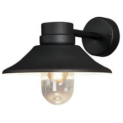 Vega Wandleuchte schwarz E27, Aluminium/Glas