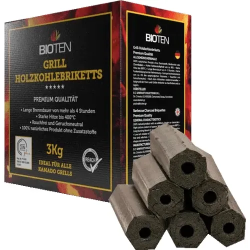 BIOTEN Holzkohlebriketts, 3kg