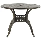Beliani Sapri Gartentisch Ø 100 x 72 cm Dunkelbraun/Grau