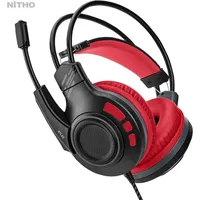 NITHO Gaming-Headset (Gaming Headset für Kopfhörer mit Bügelmikrofon, Usb-Head-set, Gaming headset kopfhörer mit bügelmikrofon treiber leichtem kopfband) rot