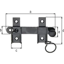 GAH Alberts Alberts 307653 Schlagladen-Überwurf | mit Feststell-Vorrichtung | schwarzer Tauchlack | Größe 120 x 65 mm