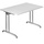 Hammerbacher Schreibtisch weiß rechteckig, C-Fuß-Gestell silber 120,0 x 80,0 cm