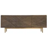 Tikamoon Sideboard Bilal Buffet aus massivem Mangoholz und Terrazzo 180 cm braun