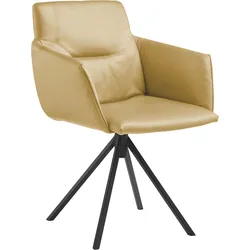 Polsterstuhl MUSTERRING "JustB SP500", gelb (lemon), drehbar, Stühle, mit Armlehne, wahlweise mit Drehfunktion, Stativgestell in schwarz